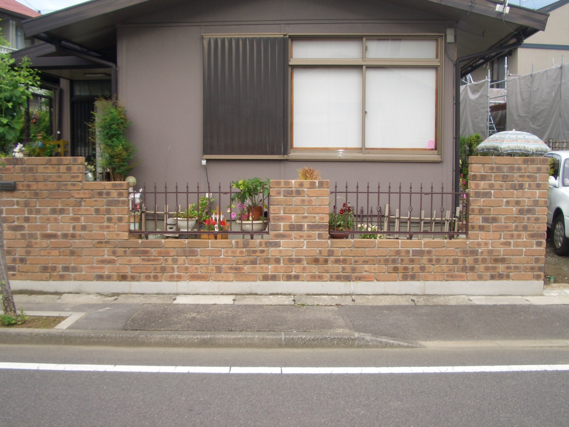 存在感あるレンガの門塀　（郡山市　K様邸）