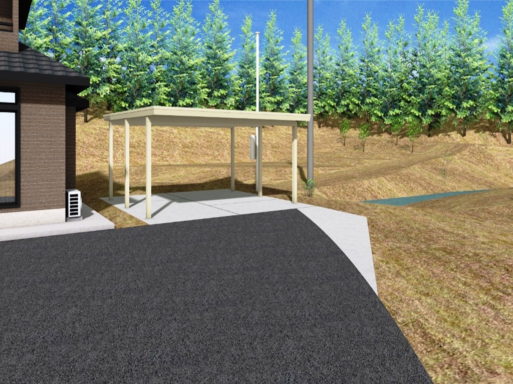 福島県の都路内の、カーポート設置工事です。