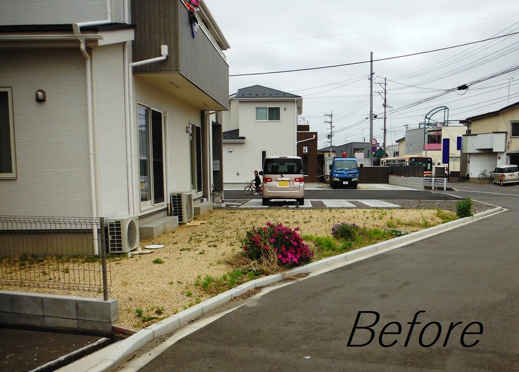 木調フェンスのあたたかみのある目隠し　郡山市Ａ様邸
