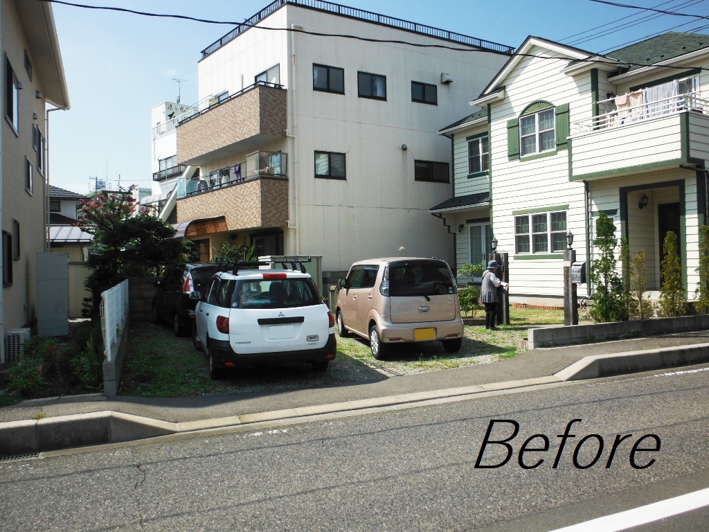 砂利敷きからコンクリート舗装の駐車場へ　郡山市 Ｎ様邸