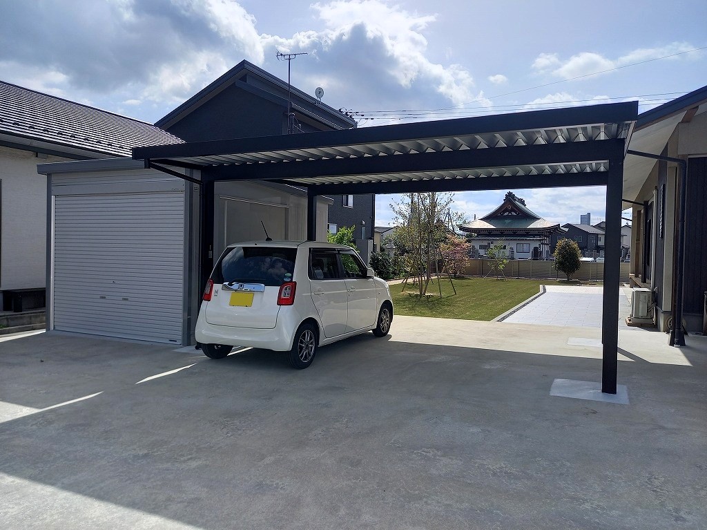 郡山市　カーポート　バイク倉庫　駐車場