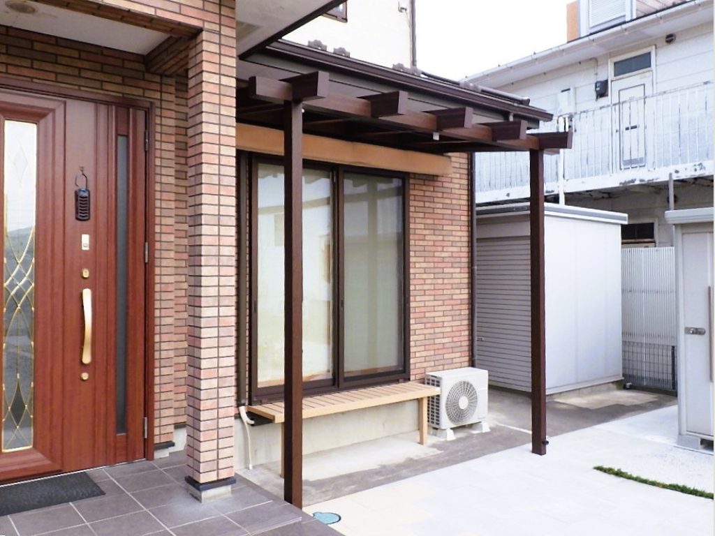 お庭　テラス屋根　
