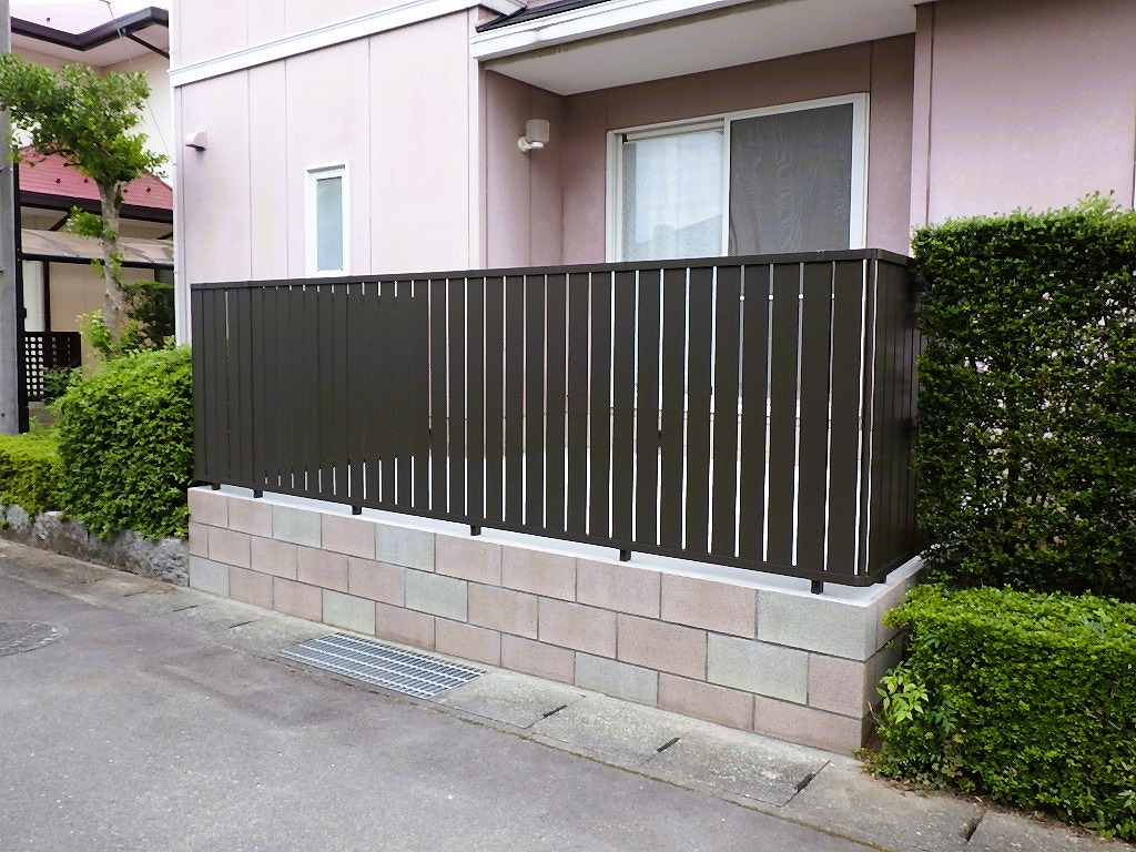 福島市　デッキ延長　目隠しフェンス