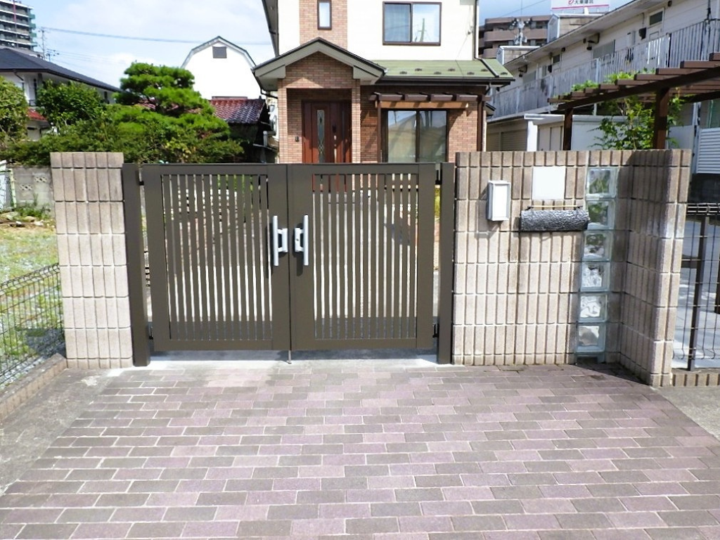 門塀　門扉交換　ポストカバー　表札