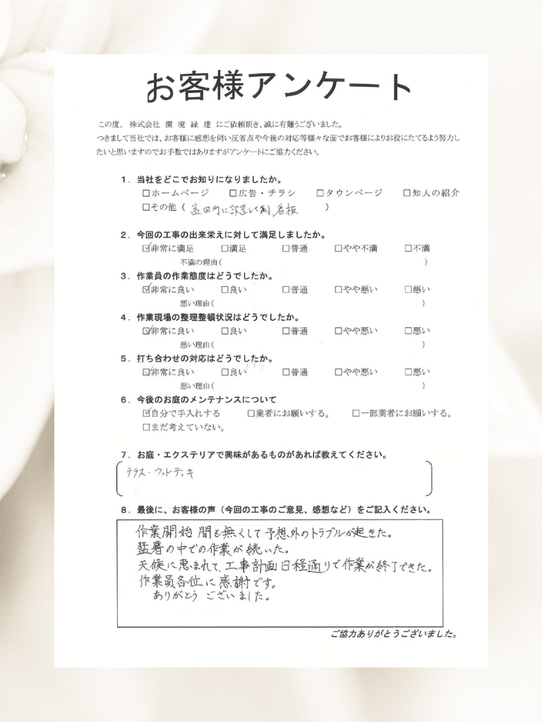 お客様アンケート